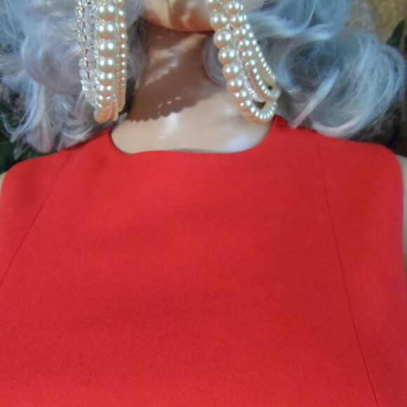 New Givenchy Red Wool Crepe Sheath Dress SIze FR 38- US 6 - Picture 9 of 16